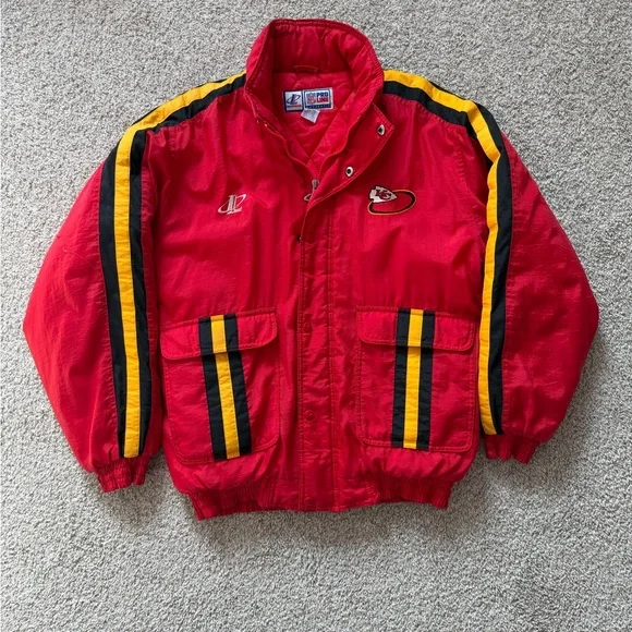Vintage 90s Kansas City Chiefs NFL Pro Line Logo Athletic Jacket Youth XL Red - Picture 2 of 16